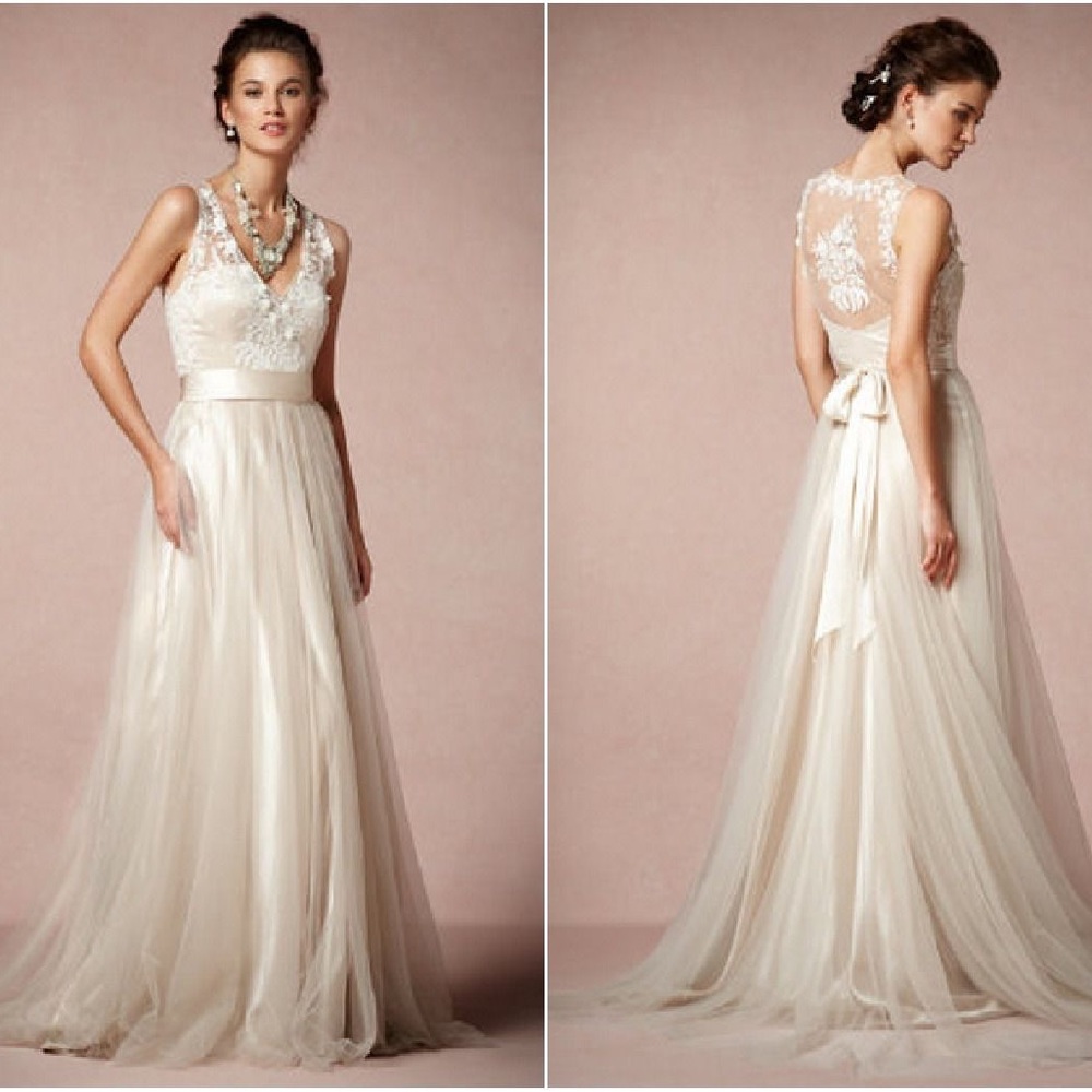 BHLDN lace and tulle overlay dress.